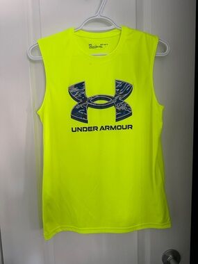 Under Armour Yellow Loose Boys Tank Top Size Large A1055
